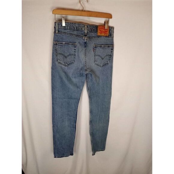 Levis 502 Jeans Mens Size 29x32 Slim Fit Tapered Leg Blue Light Wash Denim - Picture 3 of 8